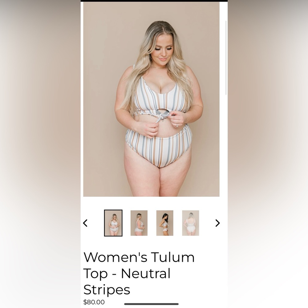 Imagine Perry Women’s Bikini Top Tulum - Neutral Stripes - Picture 7 of 8